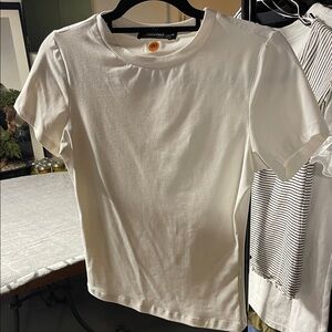 Universal Standard White Crewneck Short Sleeve Tee